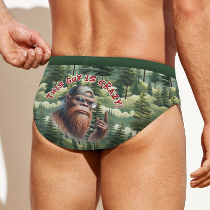 Bigfoot, Sasquatch, "This guy is crazy...", Men’s Drawstring Swim Briefs, Speedo style suit