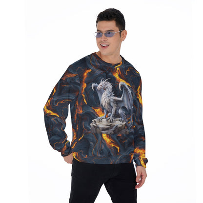 Dragon on Lava, Men’s Polyester Thickened Sweater