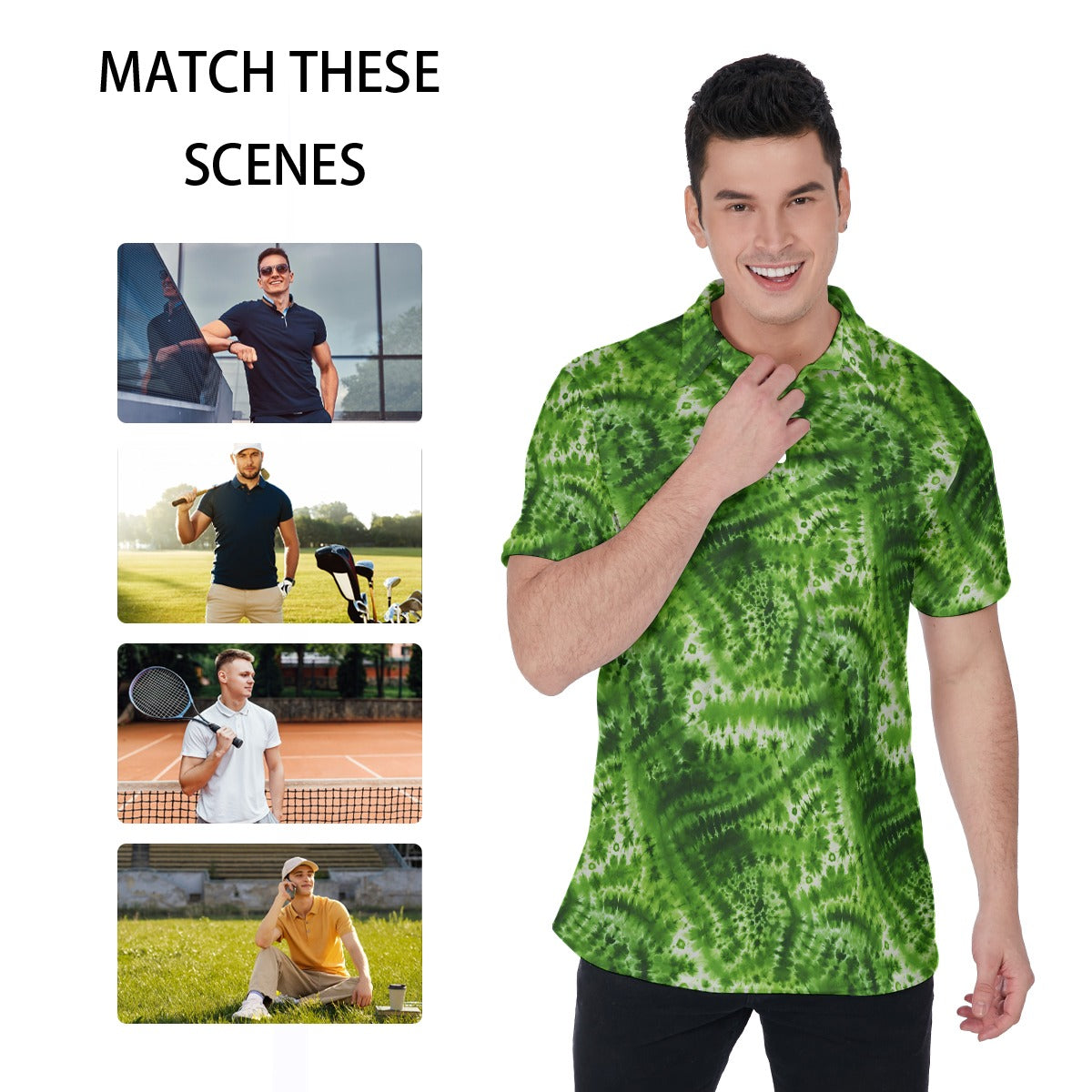 10 Tie Dye Designs, Men's Polo Shirts