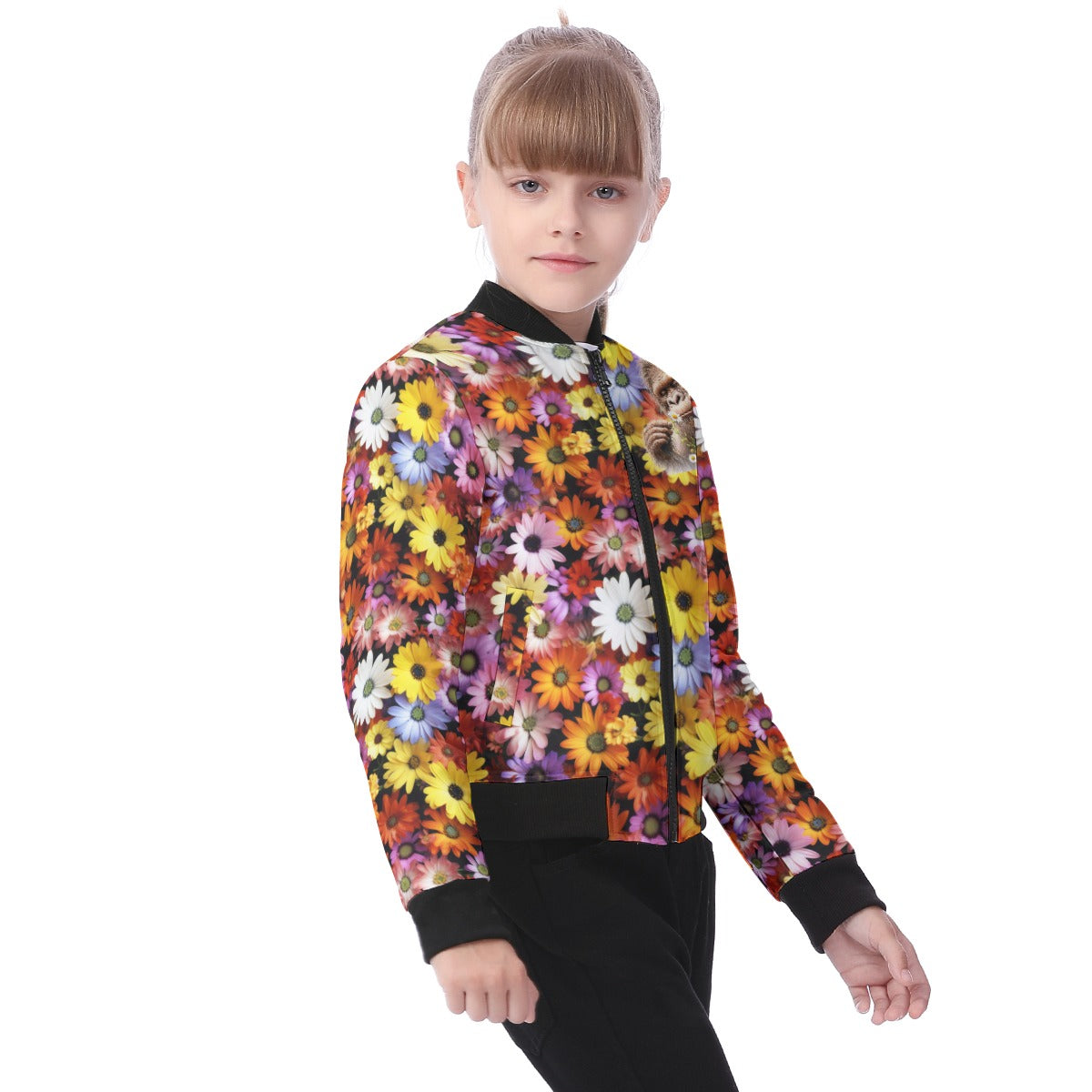 Bigfoot / Sasquatch Flowers, Kid’s Bomber Jacket