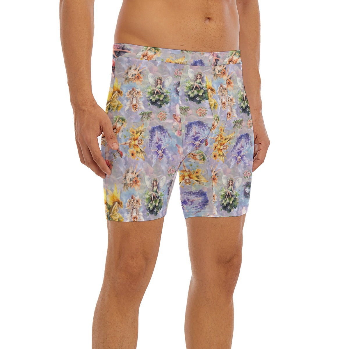 6 Fairy Designs, Men’s Long Boxer Briefs
