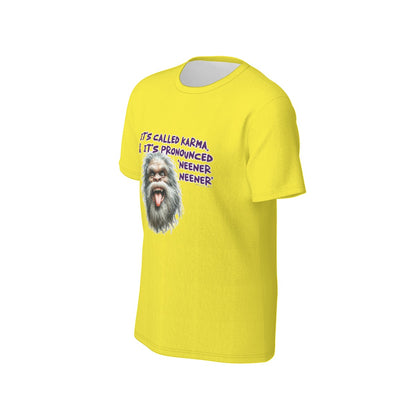 Bigfoot / Sasquatch "It's call karma", Unisex Short Sleeve O-Neck Cotton T Shirt