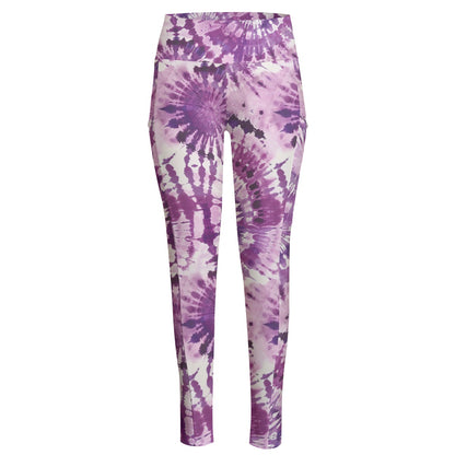 10 Tie Dye Designs, Women’s High Waist Leggings w/ Pocket
