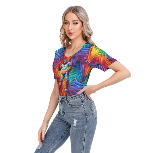 Hippie Bigfoot, Sasquatch, Women’s Short Sleeve Body Suits