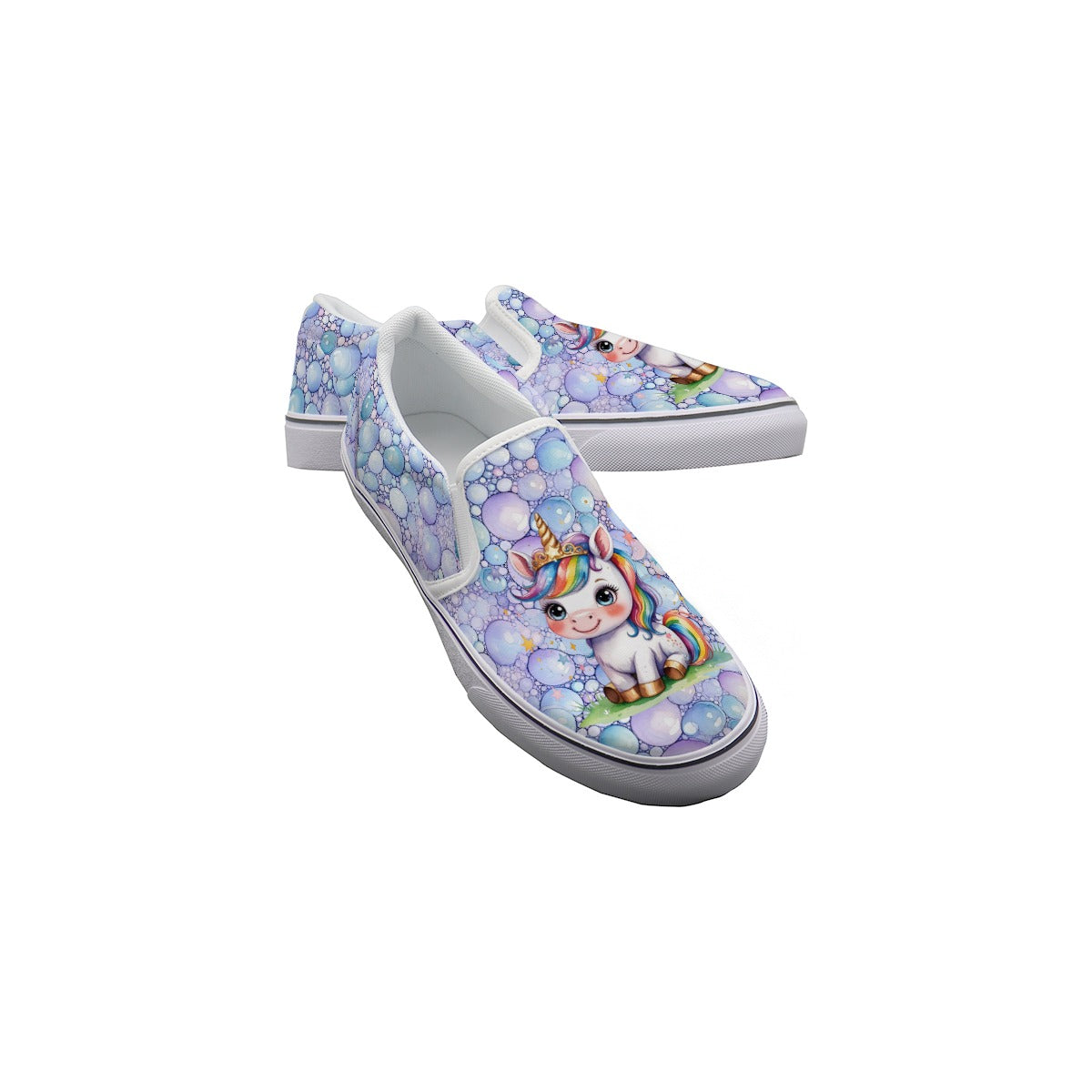 Unicorns Kids Slip On Canvas Sneakers, Slip On Shoes, No Touch Shoes