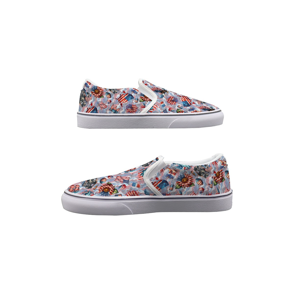 8 Patriot Designs, Kids Slip On Canvas Sneakers, Slip On Shoes, No Touch Shoes