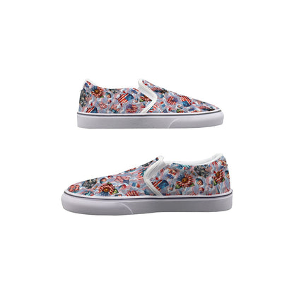 8 Patriot Designs, Kids Slip On Canvas Sneakers, Slip On Shoes, No Touch Shoes