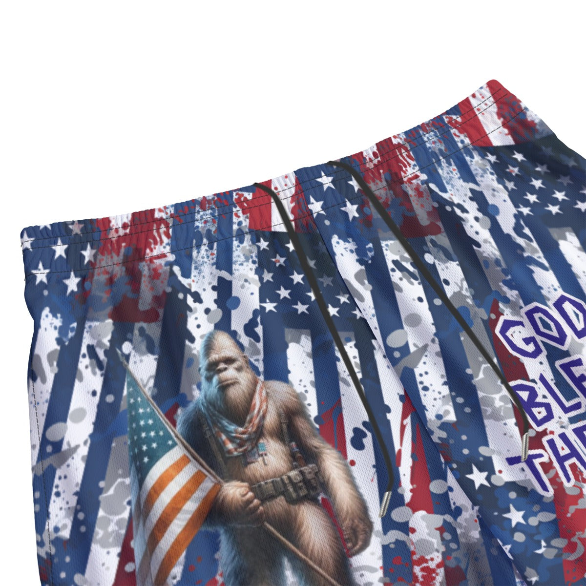 Patriotic Sasquatch, Men’s Sports, Pocketed Shorts