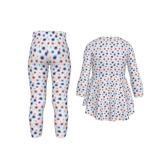 Donald Trump Dancing, Girls 2 Piece Casual Suit, Outfit with Ruffle Shirt