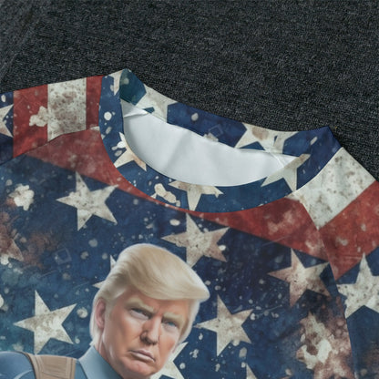 Donald Trump Captain America, Men’s Raglan Sleeve Pajamas with Wide Ankles