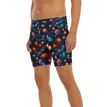 12 Galaxy, Outer Space Men’s Long Boxer Briefs