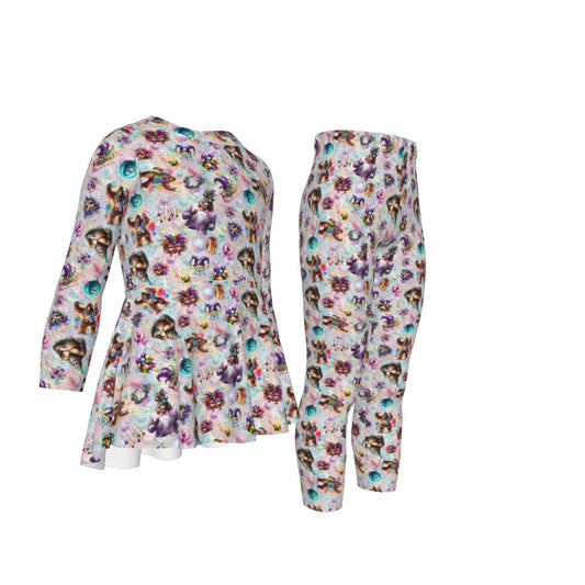 20 Sasquatch Designs, Girls 2 Piece Casual Suit, Outfit with Ruffle Shirt