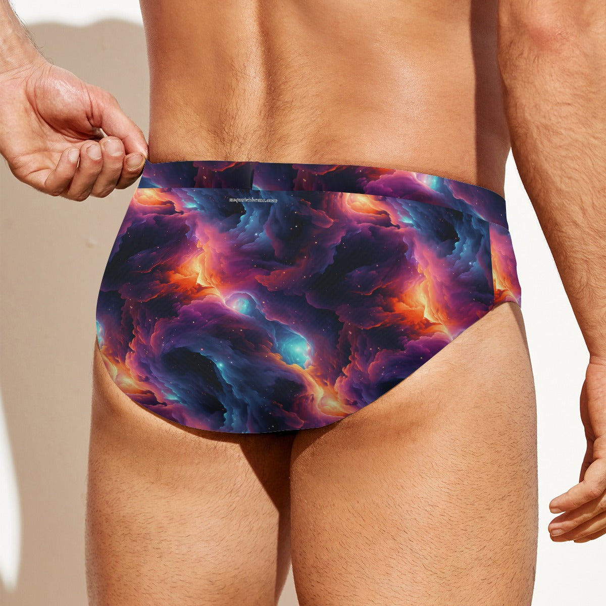 12 Outer Space Designs, Men's Drawstring Swim Briefs