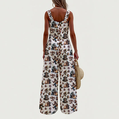 10 Bigfoot / Sasquatch Designs, Women’s Wide Leg Jumpsuit