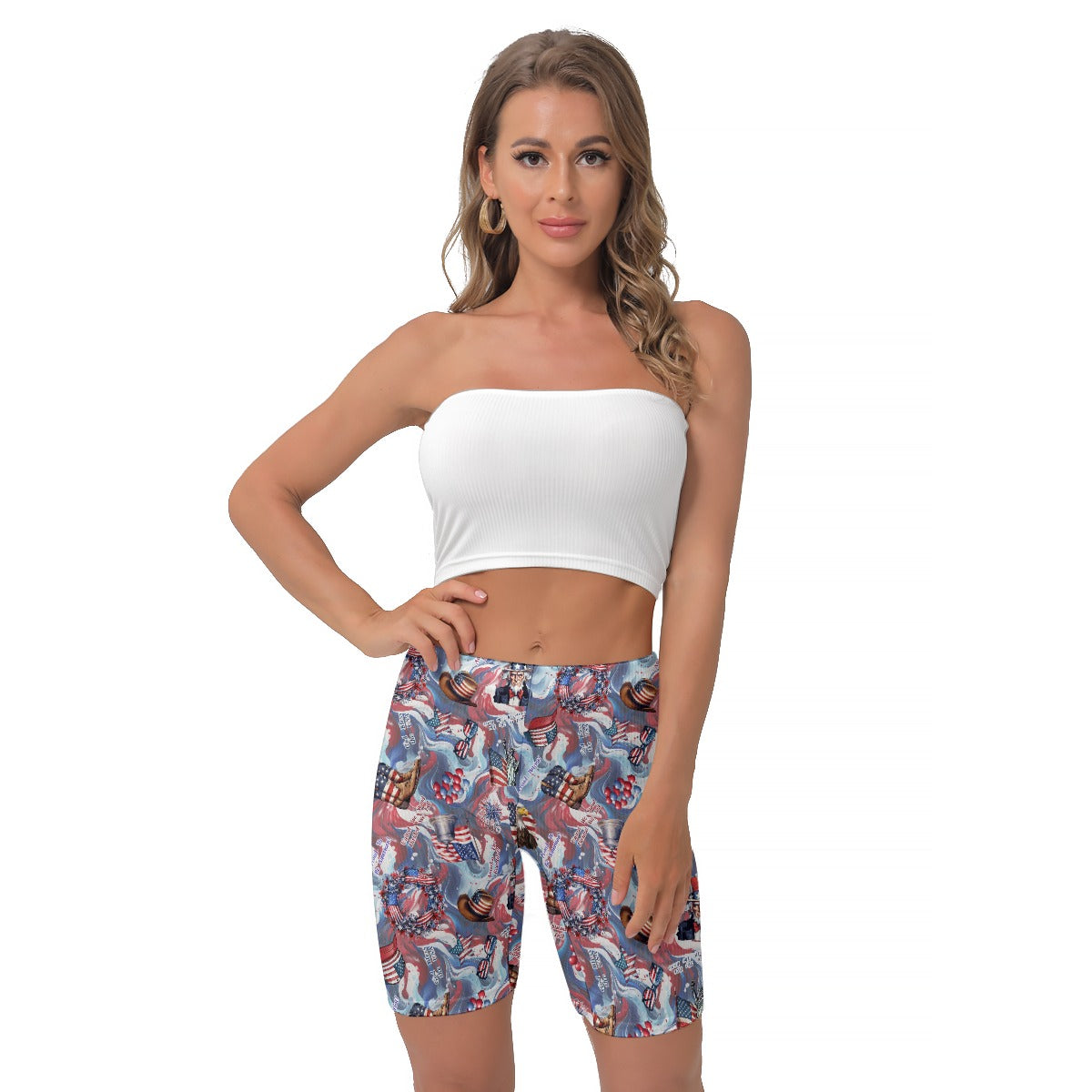 8 Patriotic Designs, Women’s Thigh High Shorts