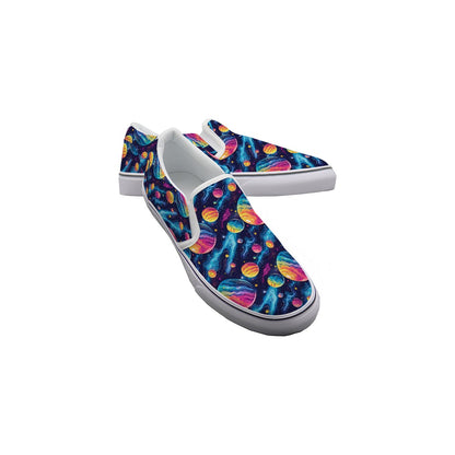 12 Outer Space Designs, Kids Slip On Canvas Sneakers, Slip On Shoes, No Touch Shoes