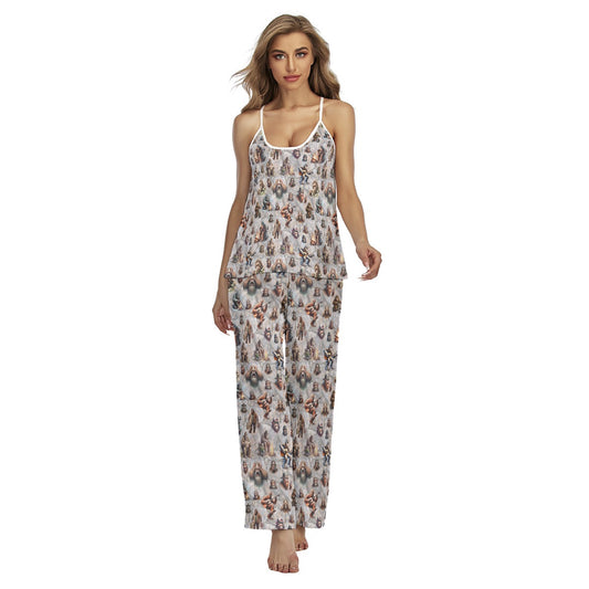 10 Sasquatch, Bigfoot Designs, Women's Cami Pajamas Set