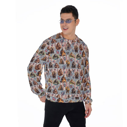 20 Bigfoot Sasquatch Designs, Men’s Polyester Thickened Sweater