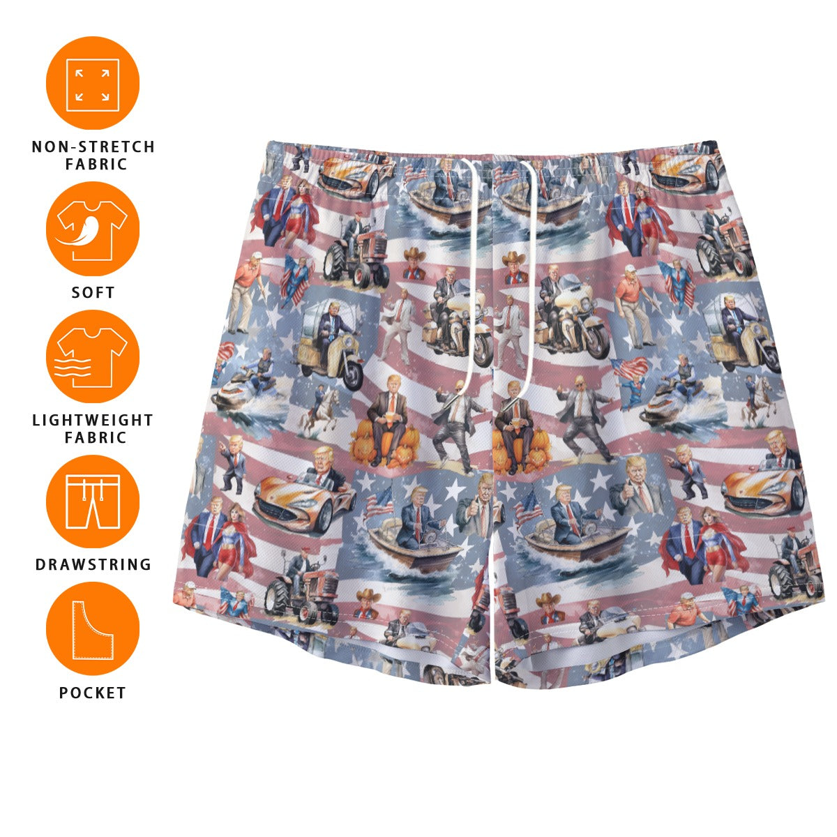 10 Donald Trump Designs, Men’s Sports, Pocketed Shorts