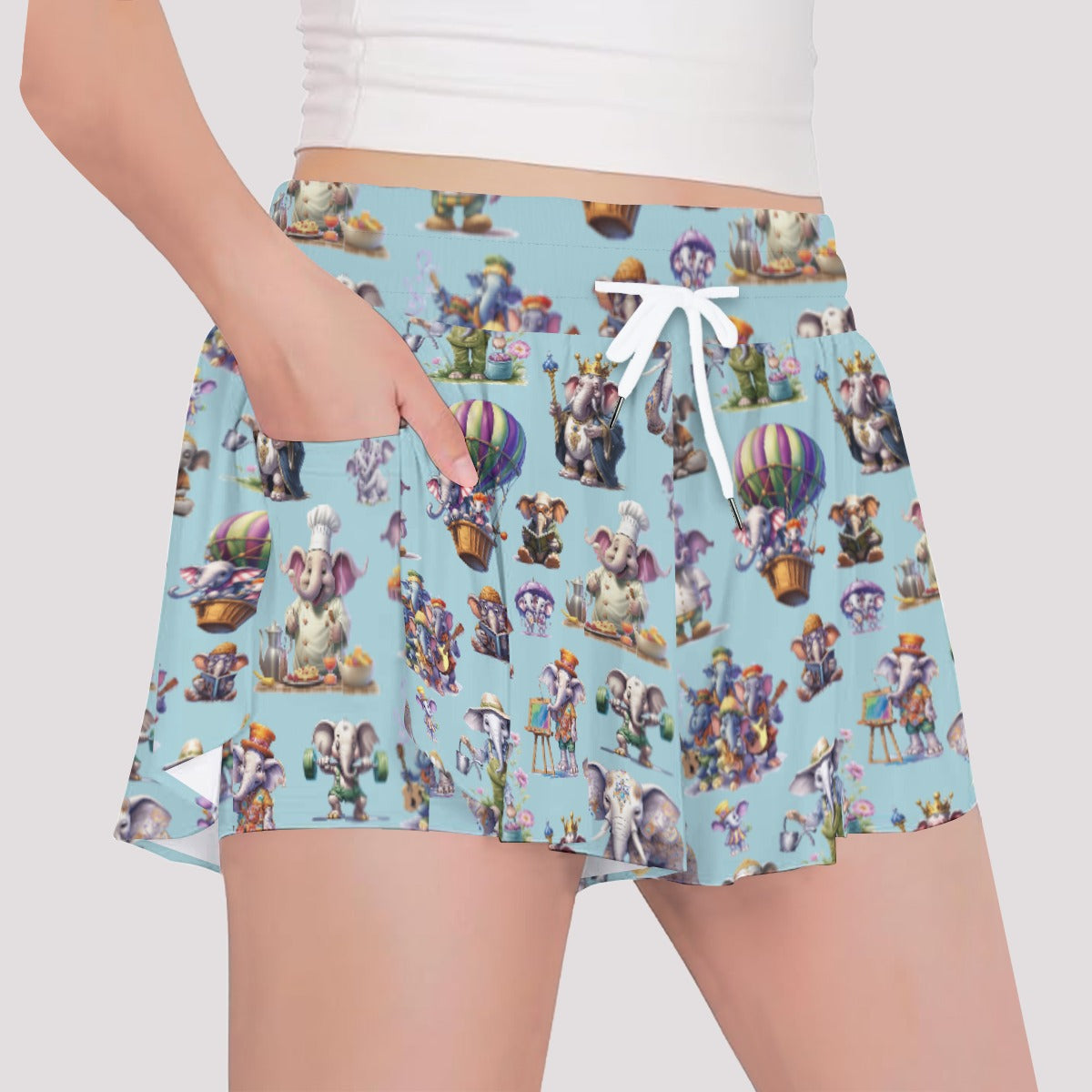 20 Misc Designs, Girls Sports Culottes, Butterfly Shorts w/ Pocket