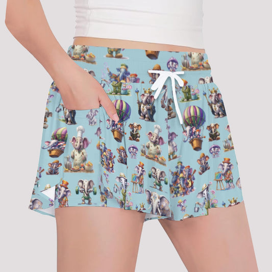 20 Misc Designs, Girls Sports Culottes, Butterfly Shorts w/ Pocket