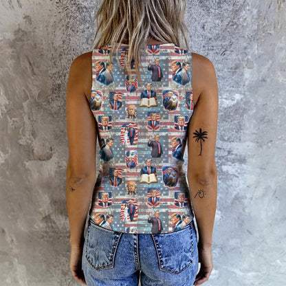 10 Designs, Trump, Women's Button Vest