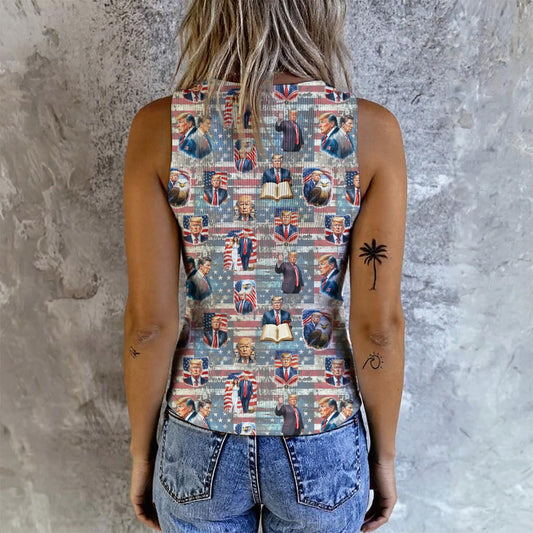 10 Designs, Trump, Women's Button Vest