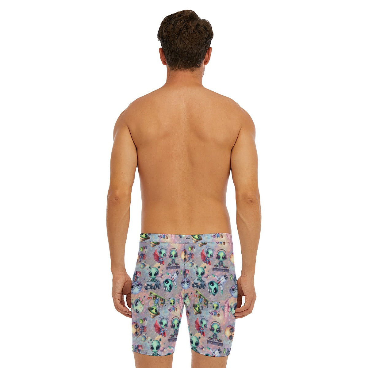 6 Alien Designs, Men’s Long Boxer Briefs