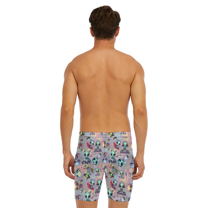 6 Alien Designs, Men’s Long Boxer Briefs