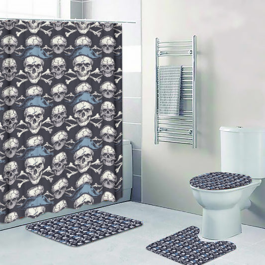 Pirate Skulls, 4 Piece Bathroom Set - 4 Sizes
