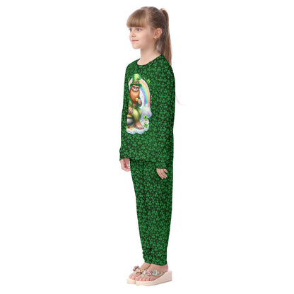 St Patrick Bigfoot, Sasquatch, Kid's Long Pajamas Set