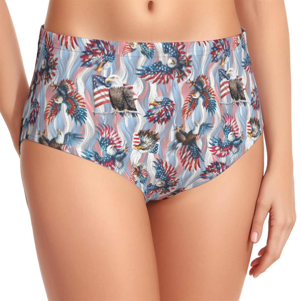 8 Patriot Design, Women’s Bikini Halter Swimsuit, Two Piece Set