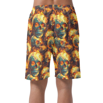 Flaming Skulls, Men’s Lightweight Casual Shorts