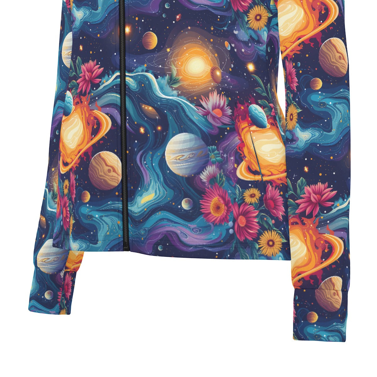 12 Galaxy / Outer Space Designs, Women’s Long Sleeve Thumbhole Jacket