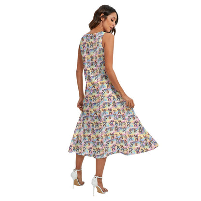 10 Bigfoot / Sasquatch Designs, Women’s Sleeveless Dress With Diagonal Pockets