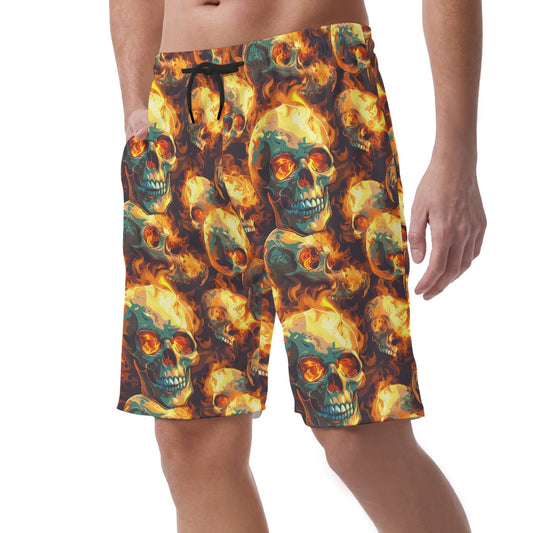 Flaming Skulls, Men’s Lightweight Casual Shorts
