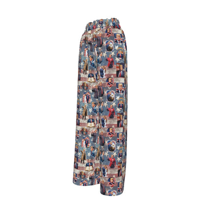 10 Donald Trump Design, Women’s Faux Silk Wide-Leg Pants