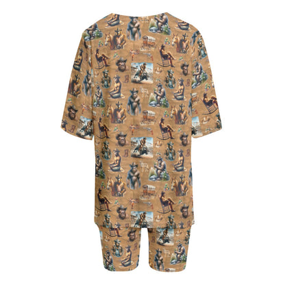 10 Bigfoot, Sasquatch Designs, Women’s 2 Piece T Shirt Set With Short Sleeve