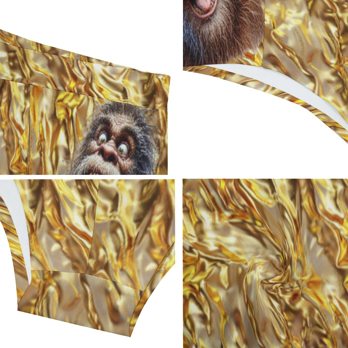 Sasquatch / Bigfoot on Gold, Men’s Polyester Triangle, Low Rise Underwear