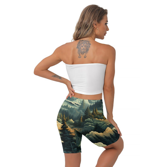 Bigfoot / Sasquatch Woods, Women’s Thigh High Shorts