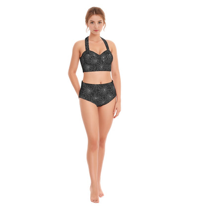 Spider Webs, Women’s Bikini Halter Swimsuit, Two Piece Set