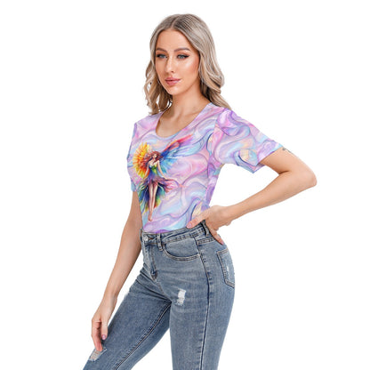 Rainbow Fairy on Swirl, Women’s Short Sleeve Body Suits