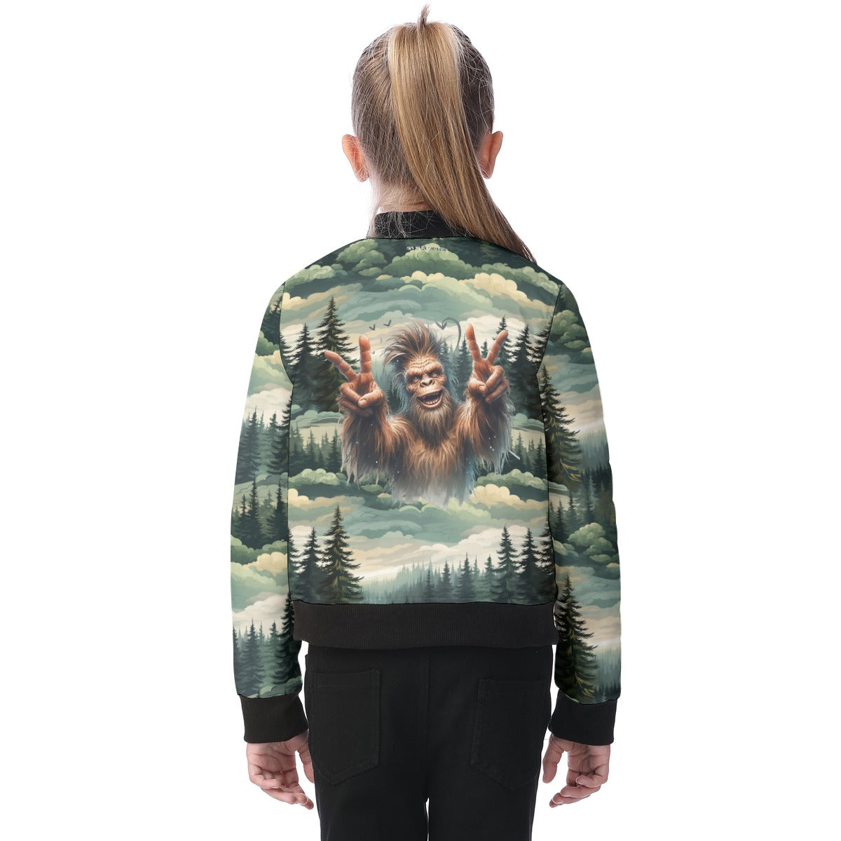 Bigfoot / Sasquatch in Woods, Kid’s Bomber Jacket