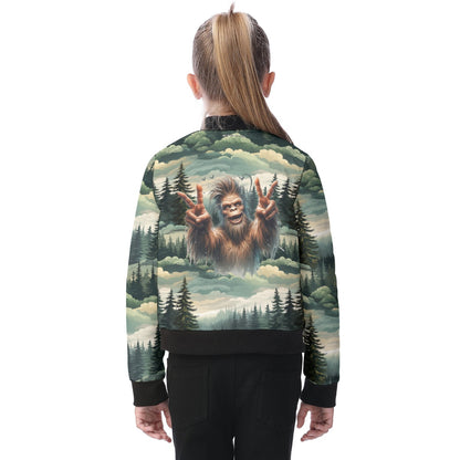 Bigfoot / Sasquatch in Woods, Kid’s Bomber Jacket