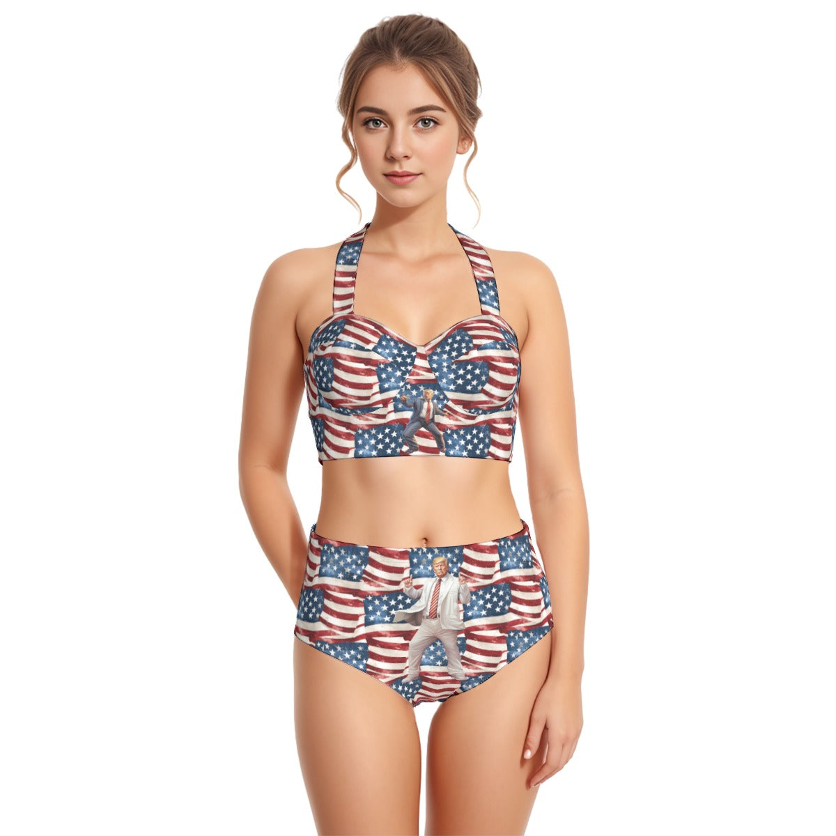 Trump Patriot Dance, Women’s Bikini Halter Swimsuit, Two Piece Set