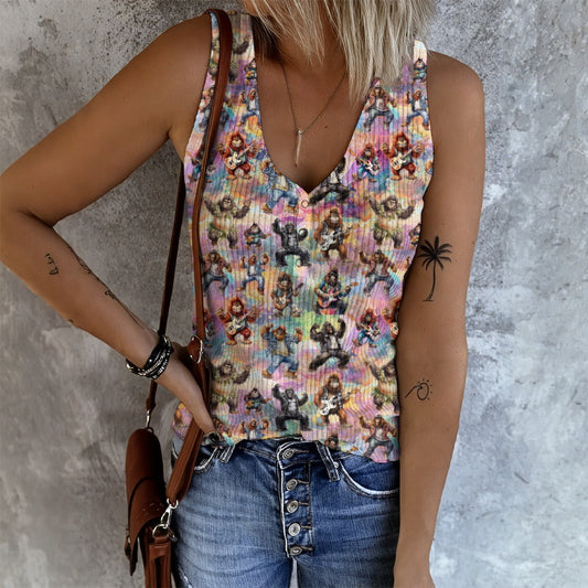 10 Bigfoot Designs, Women's Button Vest