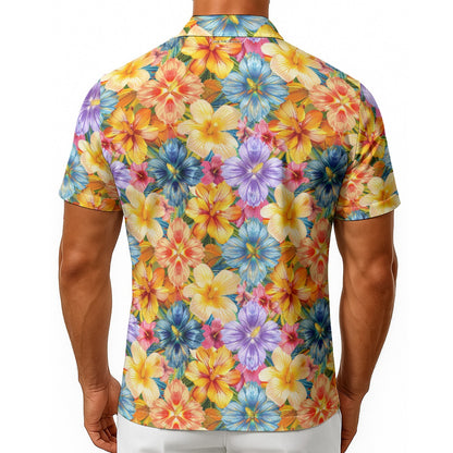 Hawaiian Dancing Bigfoot / Sasquatch, Men's Button Up Hawaiian Shirt