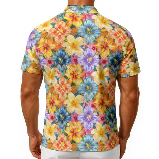 Hawaiian Dancing Bigfoot / Sasquatch, Men's Button Up Hawaiian Shirt