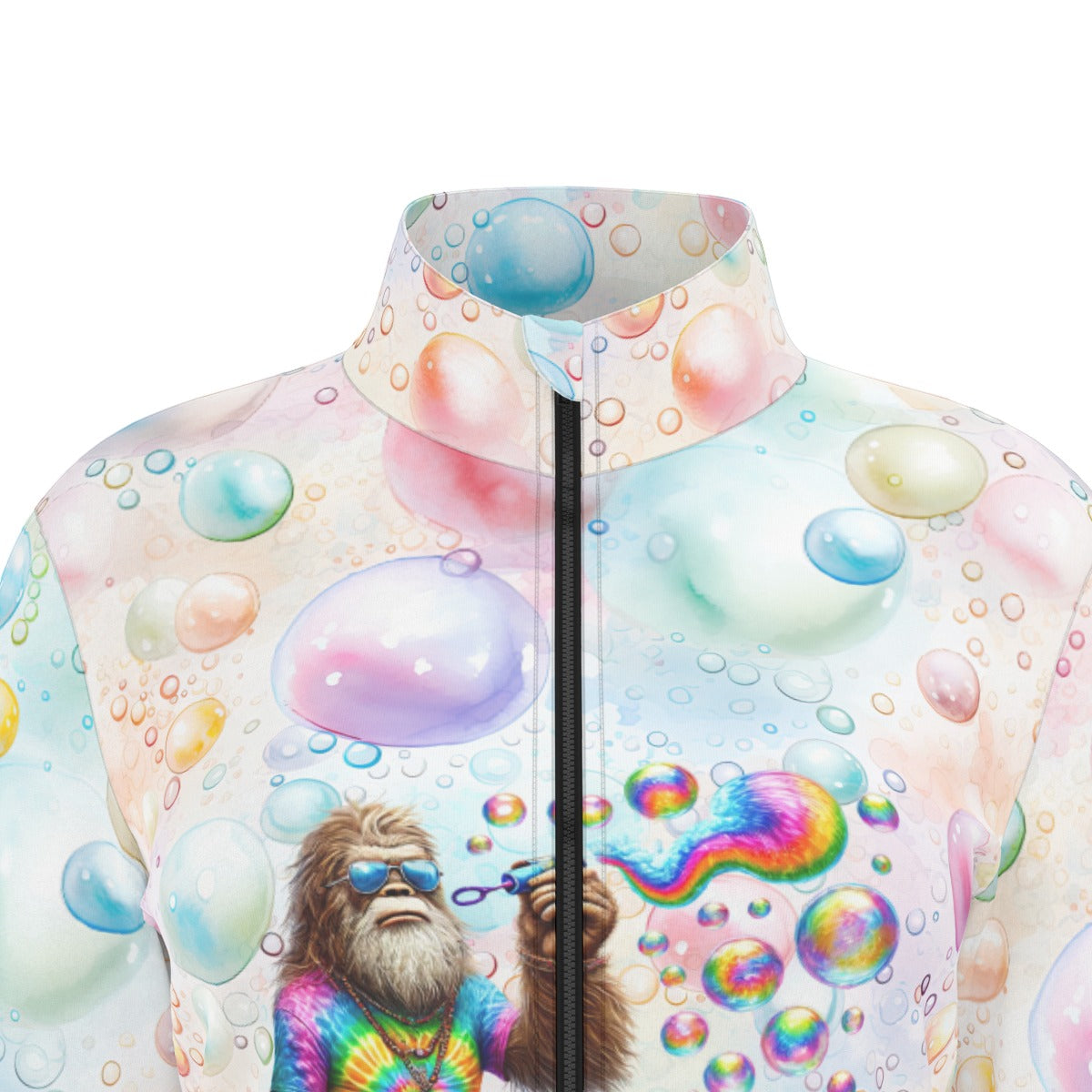 Bigfoot / Sasquatch Blowing Bubbles, Women’s Long Sleeve Thumbhole Jacket