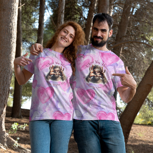 Bigfoot / Sasquatch "I love you hater..", O Neck Cotton T Shirt